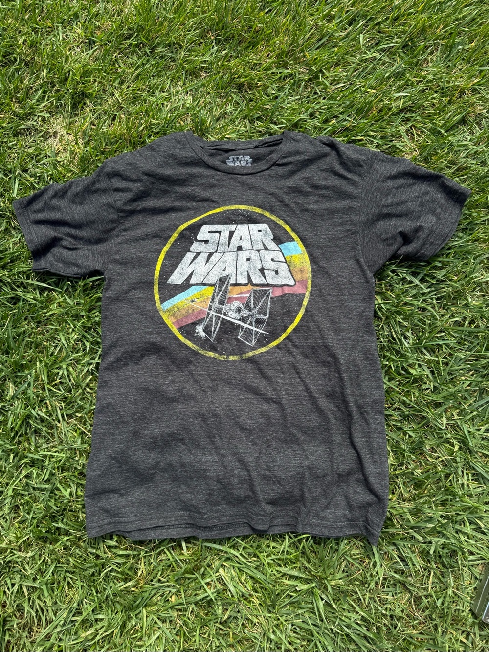 Star Wars Mens Tee - Charcoal with Retro Tie Fighter Logo